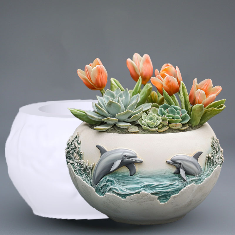 Couple dolphin relief succulen - Resin Ocean Wave Mold review and price