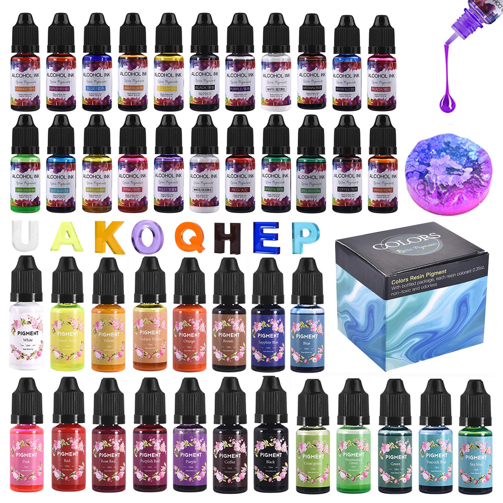 1 Set Resin Pigment Kit Art In - Resin Dye Alcohol review and price